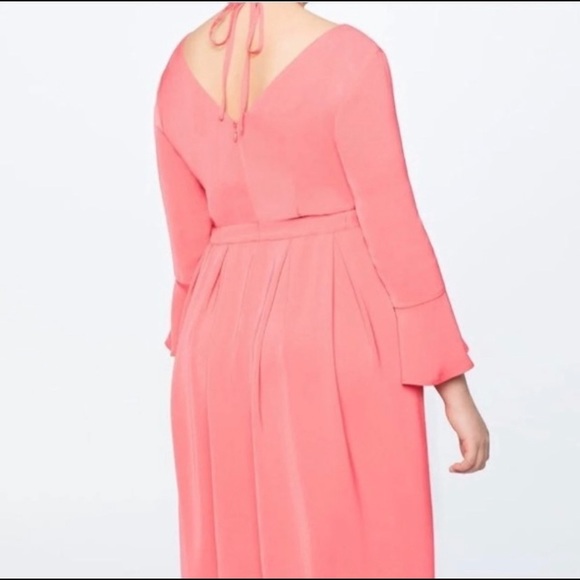 Eloquii NWT Coral Long Sleeve Bell Dress Plus Size - Picture 3 of 7